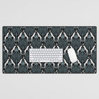 Night Cheetahs - black, white, and blue Desk Mat Gallery Image 1