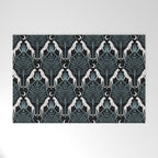 Night Cheetahs - black, white, and blue Welcome Mat Gallery Image 1