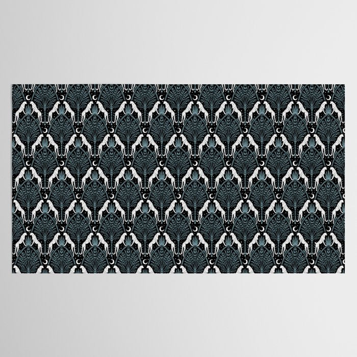 Night Cheetahs - black, white, and blue Tablecloth Gallery Image 2