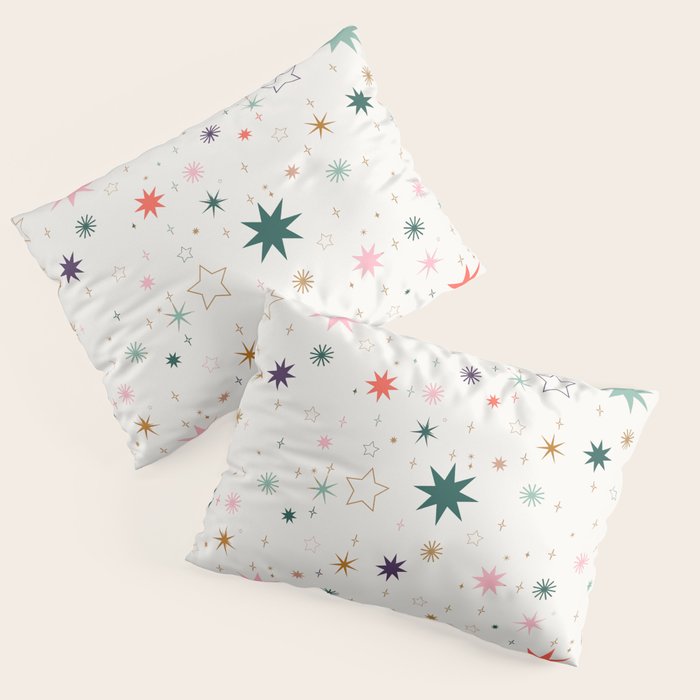 Whimsical Celestial Stars Seamless Pattern Pillow Sham Gallery Image 3