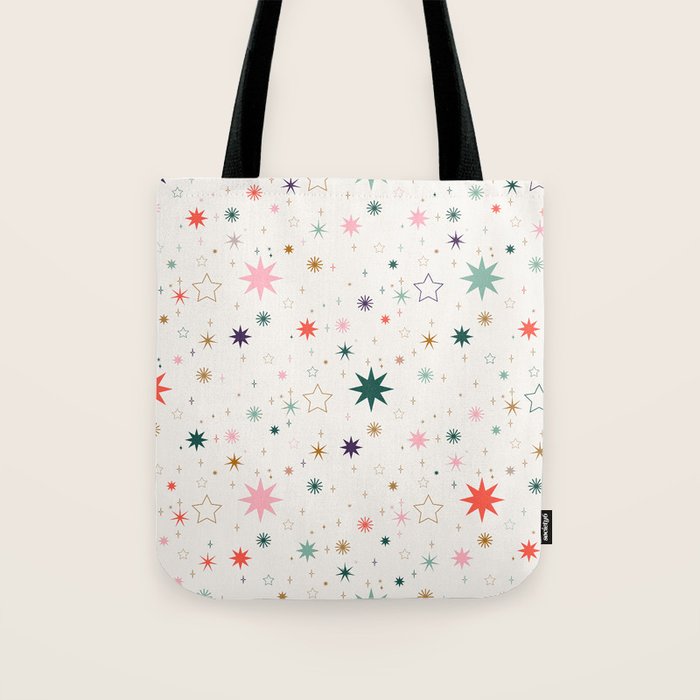 Whimsical Celestial Stars Seamless Pattern Tote Bag Gallery Image 1