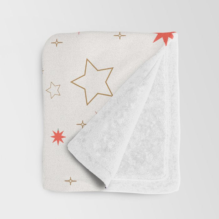 Whimsical Celestial Stars Seamless Pattern Throw Blanket Gallery Image 3