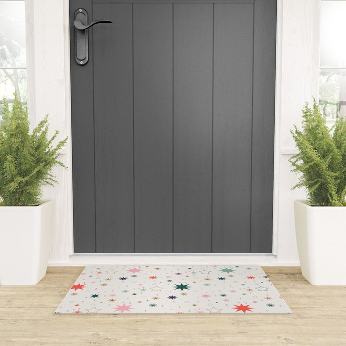 Whimsical Celestial Stars Seamless Pattern Welcome Mat Gallery Image 3