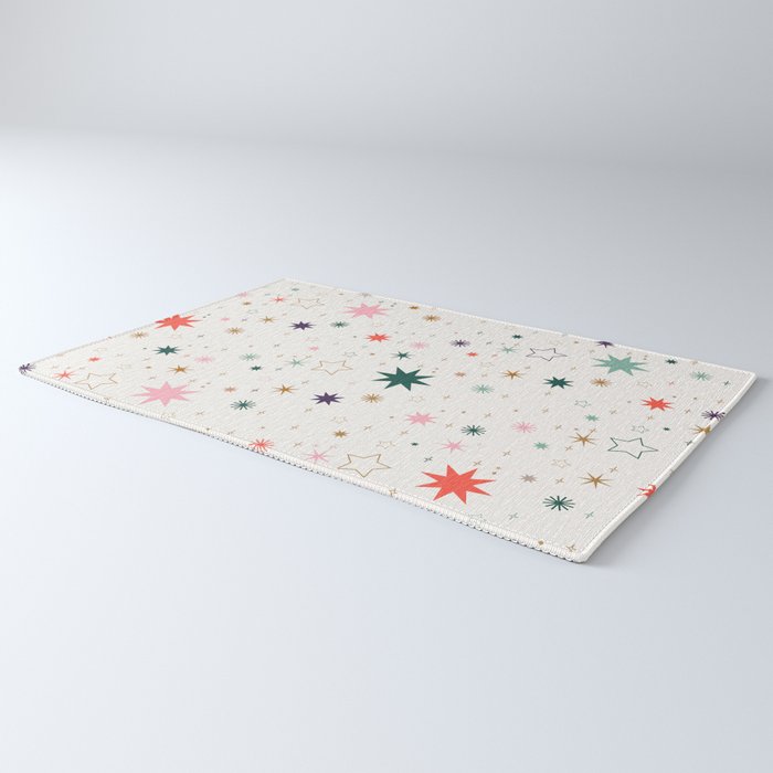 Whimsical Celestial Stars Seamless Pattern Rug Gallery Image 3