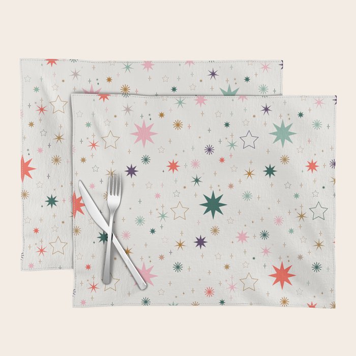 Whimsical Celestial Stars Seamless Pattern Placemat Gallery Image 1