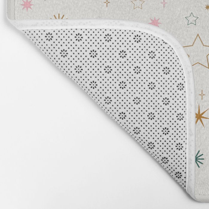 Whimsical Celestial Stars Seamless Pattern Bath Mat Gallery Image 2