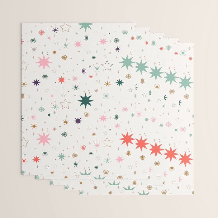 Whimsical Celestial Stars Seamless Pattern Wrapping Paper Gallery Image 3