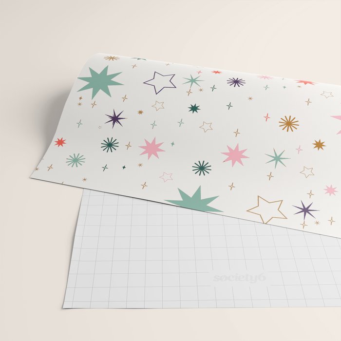 Whimsical Celestial Stars Seamless Pattern Wrapping Paper Gallery Image 2