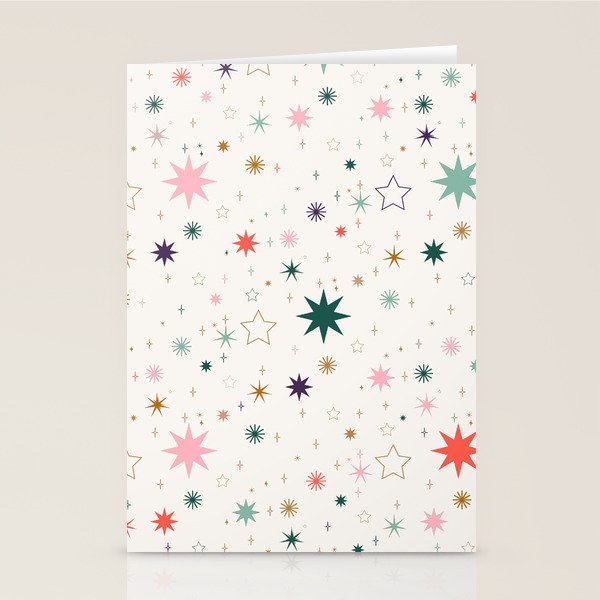 Whimsical Celestial Stars Seamless Pattern Stationery Card Gallery Image 2