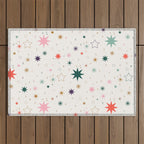 Whimsical Celestial Stars Seamless Pattern Outdoor Rug Gallery Image 1
