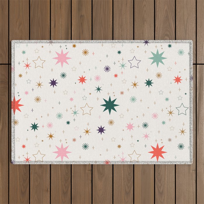 Whimsical Celestial Stars Seamless Pattern Outdoor Rug Gallery Image 1