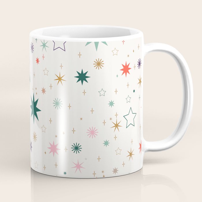 Whimsical Celestial Stars Seamless Pattern Coffee Mug Gallery Image 1