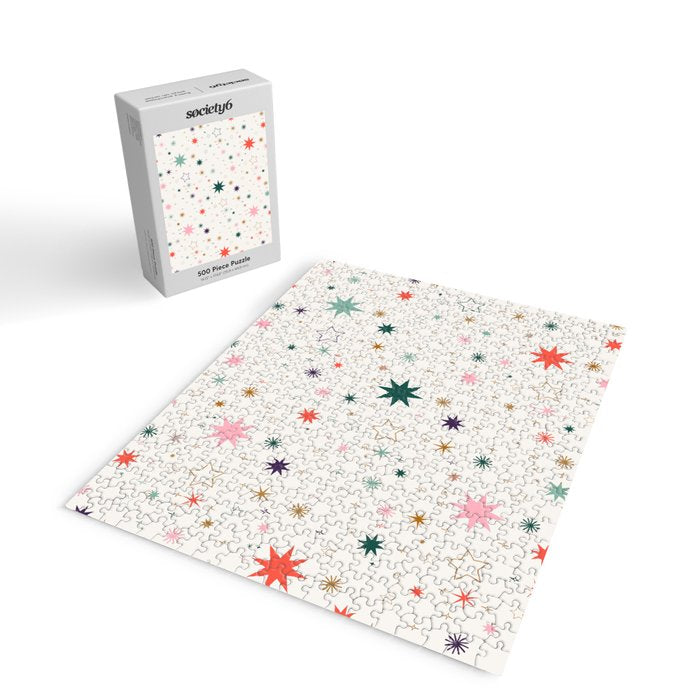 Whimsical Celestial Stars Seamless Pattern Jigsaw Puzzle Gallery Image 2