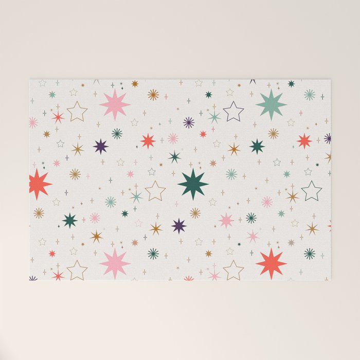 Whimsical Celestial Stars Seamless Pattern Welcome Mat Gallery Image 1