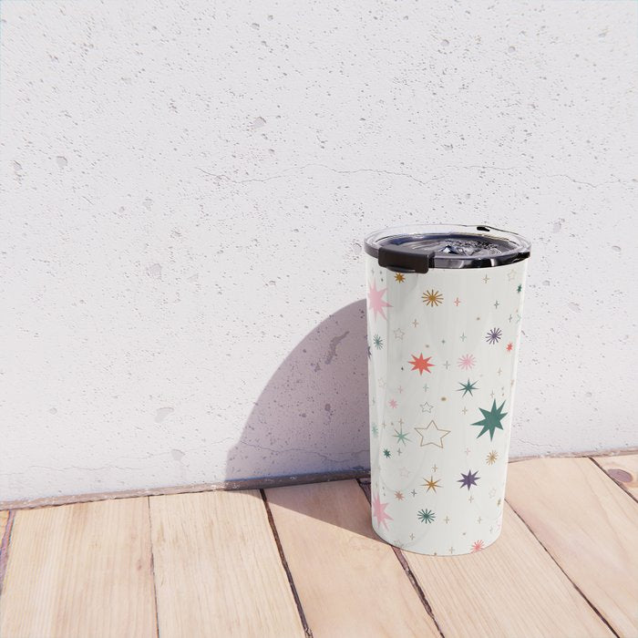 Whimsical Celestial Stars Seamless Pattern Travel Mug Gallery Image 4