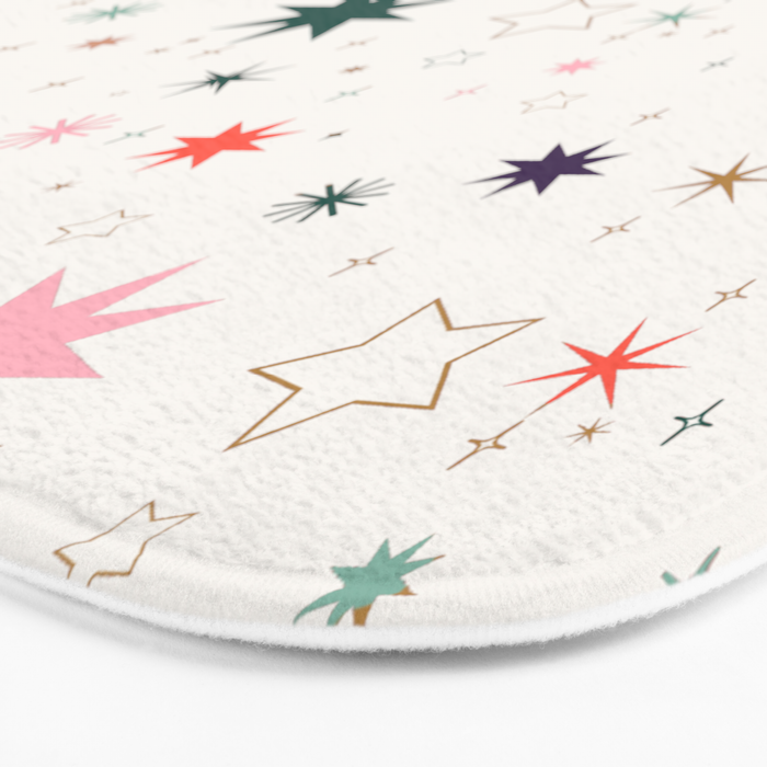 Whimsical Celestial Stars Seamless Pattern Bath Mat Gallery Image 3