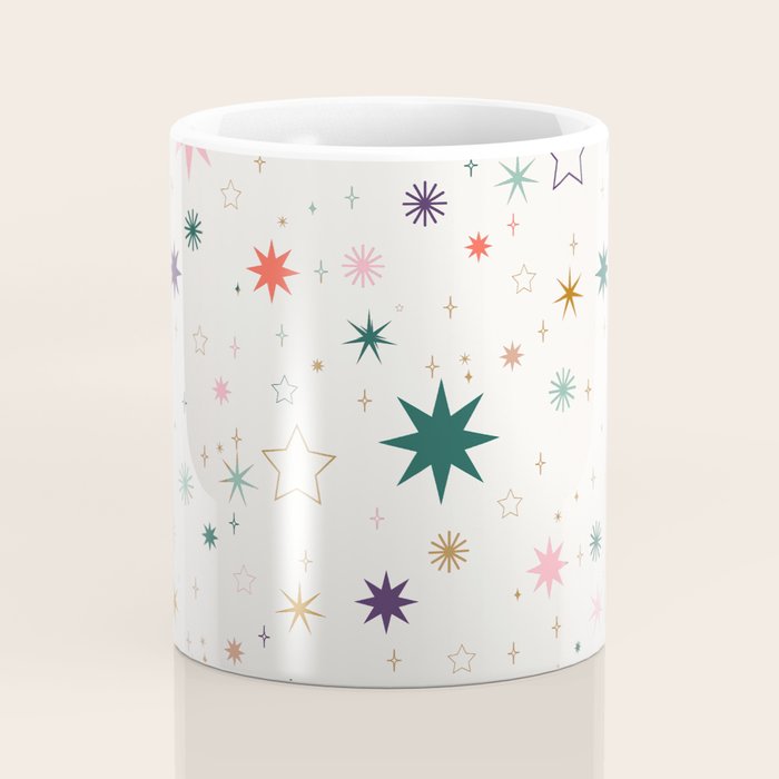 Whimsical Celestial Stars Seamless Pattern Coffee Mug Gallery Image 4