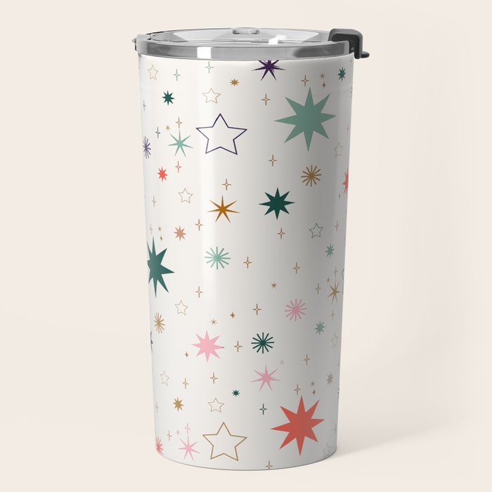 Whimsical Celestial Stars Seamless Pattern Travel Mug Gallery Image 2