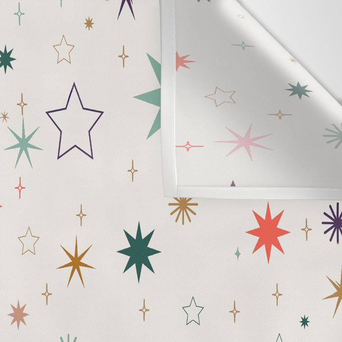 Whimsical Celestial Stars Seamless Pattern Wall Tapestry Gallery Image 3