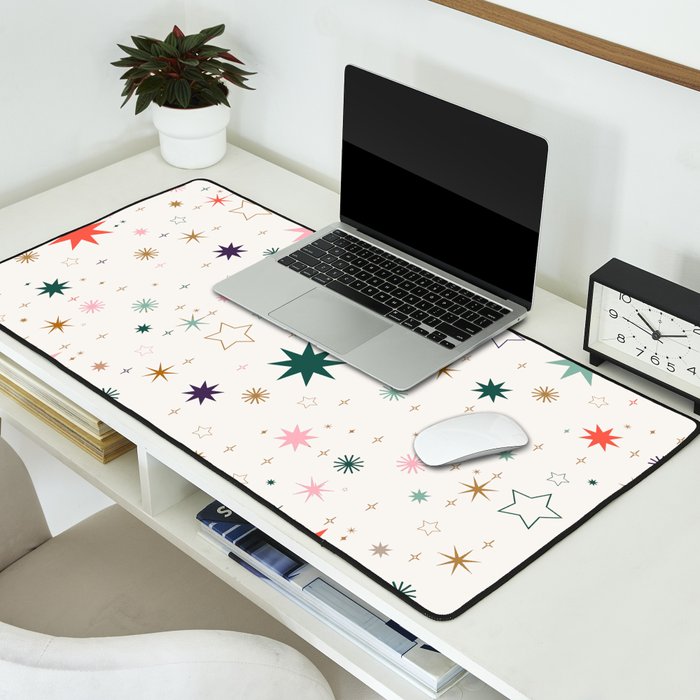Whimsical Celestial Stars Seamless Pattern Desk Mat Gallery Image 2
