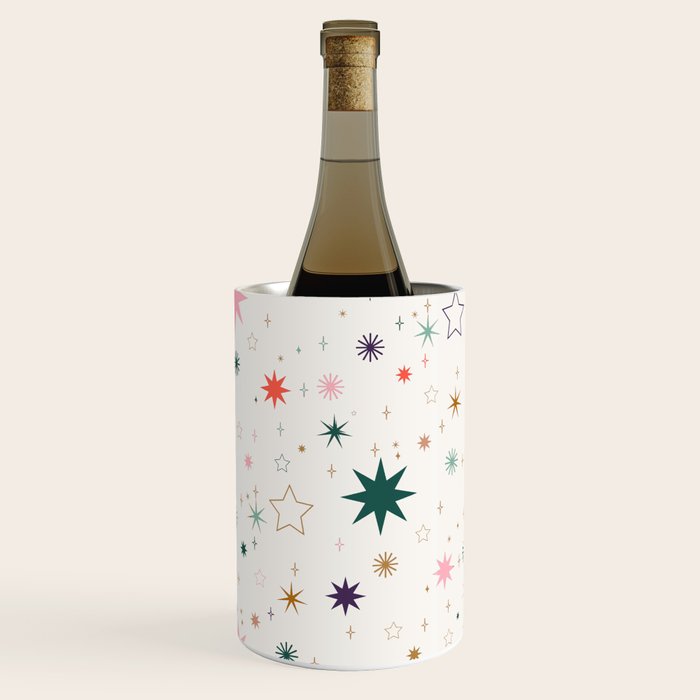 Whimsical Celestial Stars Seamless Pattern Wine Chiller Gallery Image 1