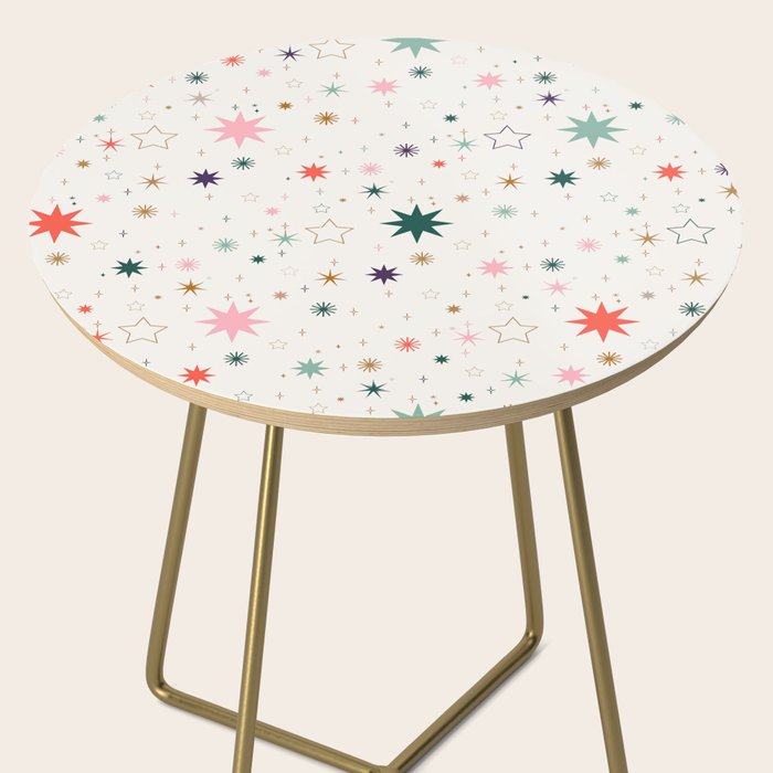 Whimsical Celestial Stars Seamless Pattern Side Table Gallery Image 2