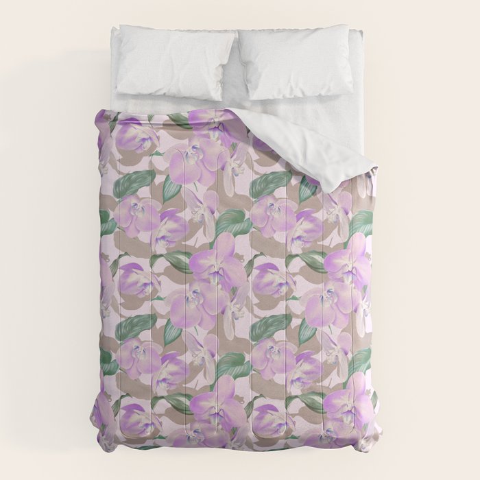 Lovely lilac exotic flowers L Comforter Gallery Image 6