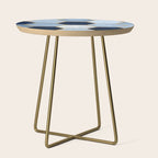 Deco Blue Marble Tile Pattern Side Table Gallery Image 1