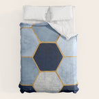 Deco Blue Marble Tile Pattern Comforter Gallery Image 6
