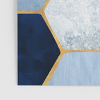Deco Blue Marble Tile Pattern Poster Gallery Image 3