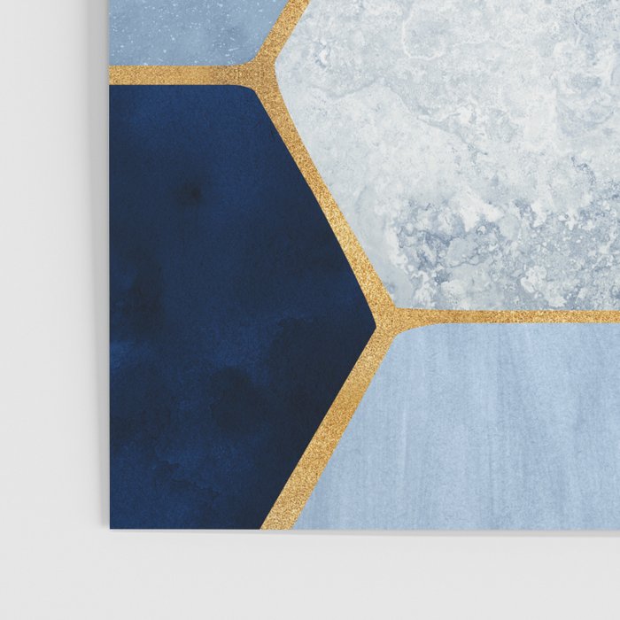 Deco Blue Marble Tile Pattern Poster Gallery Image 3