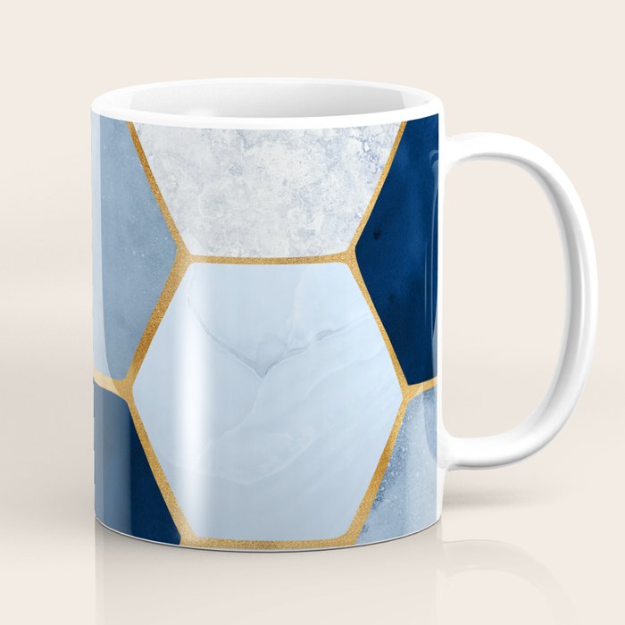 Deco Blue Marble Tile Pattern Coffee Mug Gallery Image 1