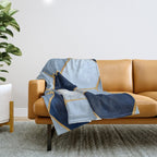 Deco Blue Marble Tile Pattern Throw Blanket Gallery Image 1