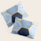 Deco Blue Marble Tile Pattern Pillow Sham Gallery Image 3