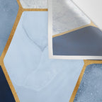 Deco Blue Marble Tile Pattern Wall Tapestry Gallery Image 3