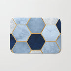 Deco Blue Marble Tile Pattern Bath Mat Gallery Image 1