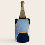 Deco Blue Marble Tile Pattern Wine Chiller Gallery Image 2