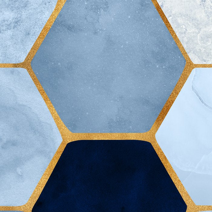 Deco Blue Marble Tile Pattern Coffee Mug Gallery Image 2