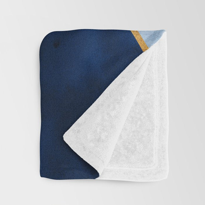 Deco Blue Marble Tile Pattern Throw Blanket Gallery Image 3