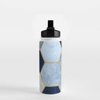 Deco Blue Marble Tile Pattern Water Bottle Gallery Image 2