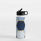 Deco Blue Marble Tile Pattern Water Bottle Gallery Image 1
