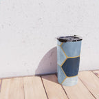 Deco Blue Marble Tile Pattern Travel Mug Gallery Image 4