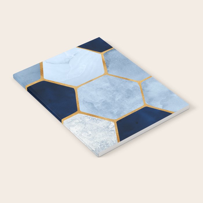 Deco Blue Marble Tile Pattern Notebook Gallery Image 1