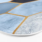 Deco Blue Marble Tile Pattern Bath Mat Gallery Image 3
