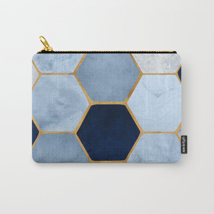 Deco Blue Marble Tile Pattern Carry All Pouch Gallery Image 1