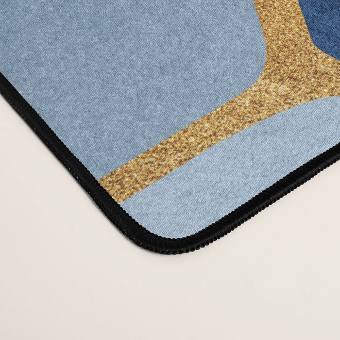 Deco Blue Marble Tile Pattern Desk Mat Gallery Image 4