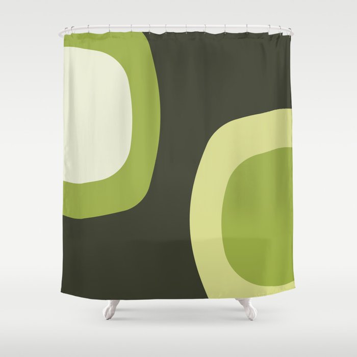 Scandinavian Minimalist Art Chartreuse Shower Curtain Gallery Image 1