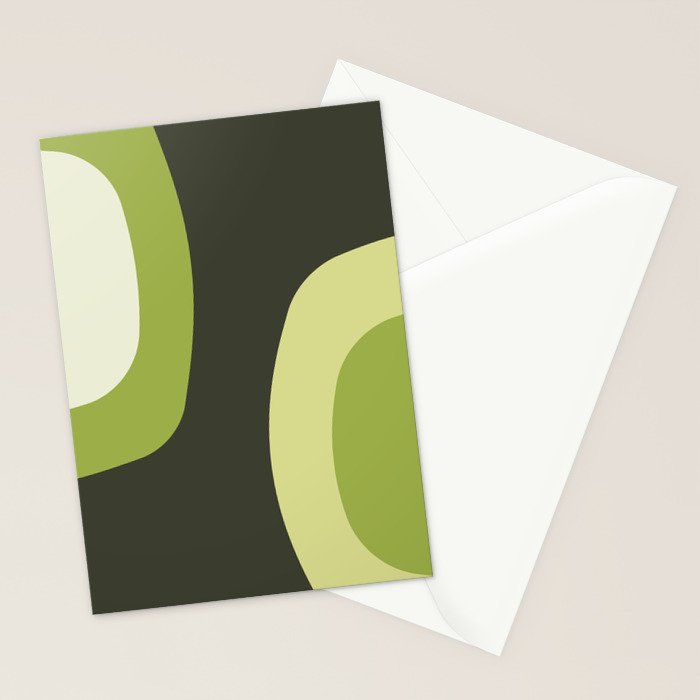 Scandinavian Minimalist Art Chartreuse Stationery Card Gallery Image 2