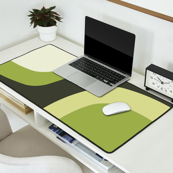 Scandinavian Minimalist Art Chartreuse Desk Mat Gallery Image 2