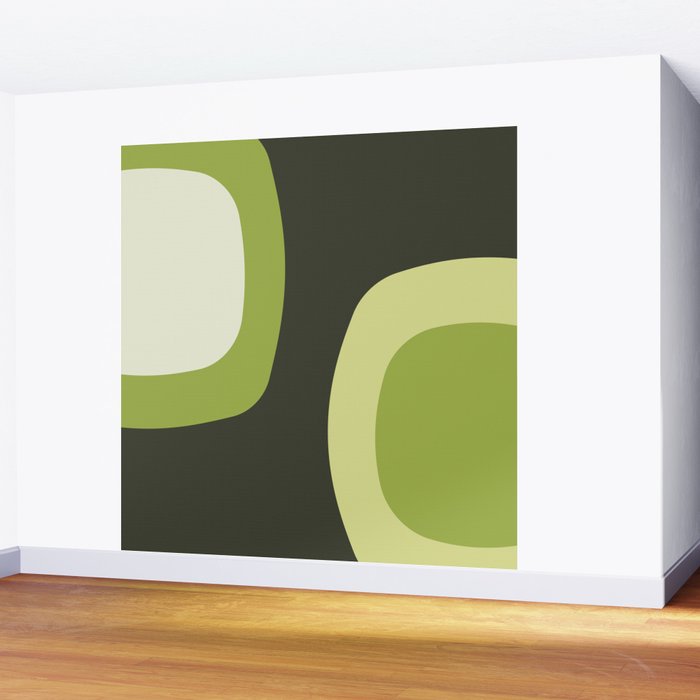 Scandinavian Minimalist Art Chartreuse Wall Mural Gallery Image 2